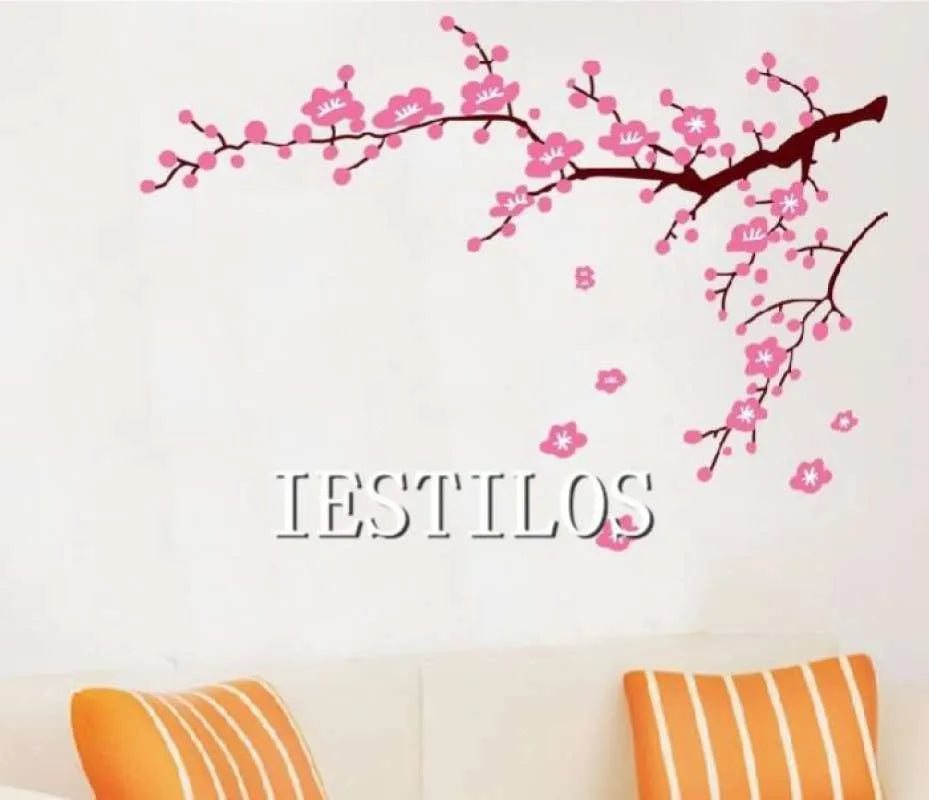 Paper Self Adhesive Home Wall Art Decor SALE Pink Flower Branches Wall Sticker JM7119 Floral PVC Removeable Wall Paper Self Adhesive Home Wall Art Decor