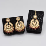 Pearl Long Multi Tassel Bar Drop Earrings With Matha patti For Women Style Sweet Dangle Brincos Party Jewelry Gift