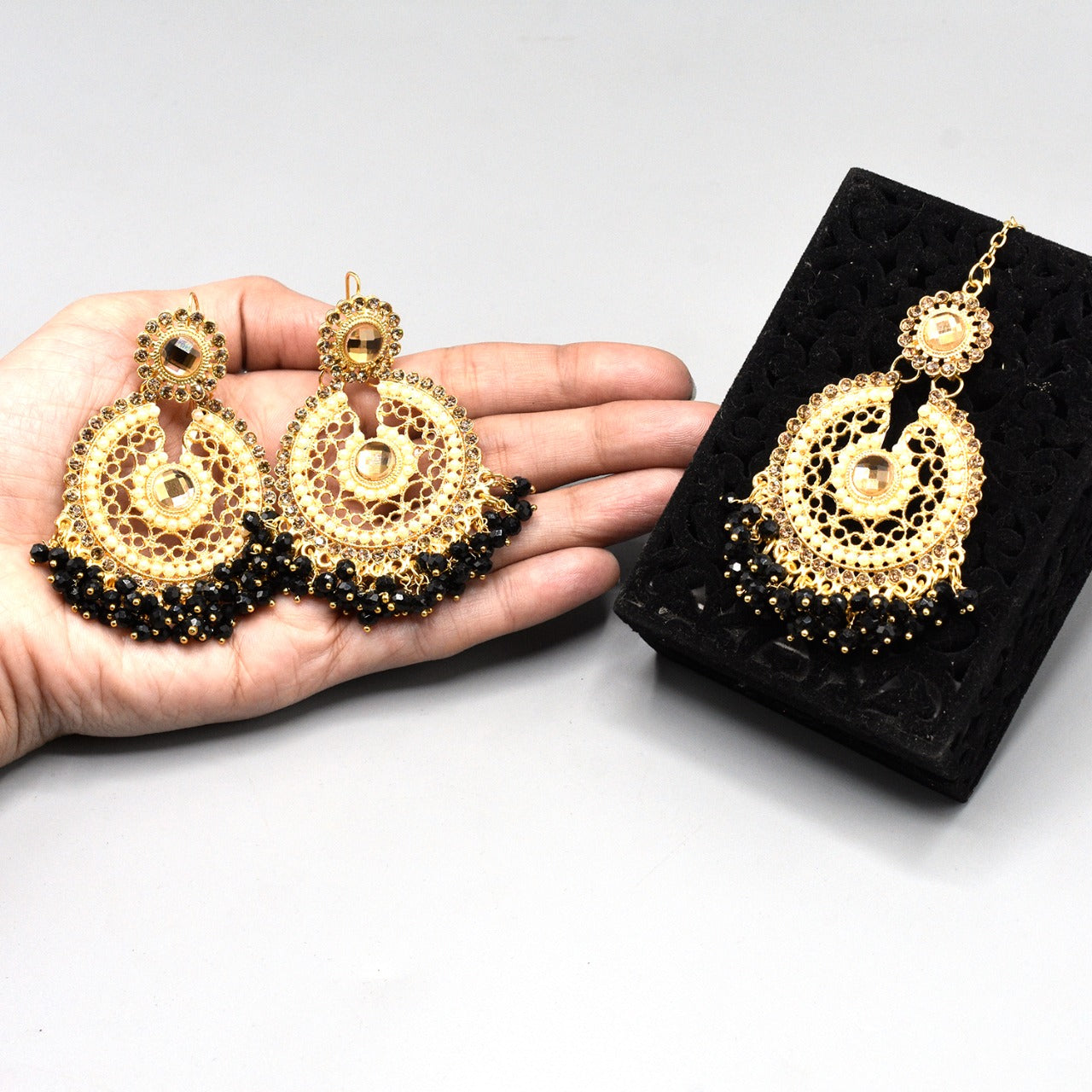 Pearl Long Multi Tassel Bar Drop Earrings With Matha patti For Women Style Sweet Dangle Brincos Party Jewelry Gift