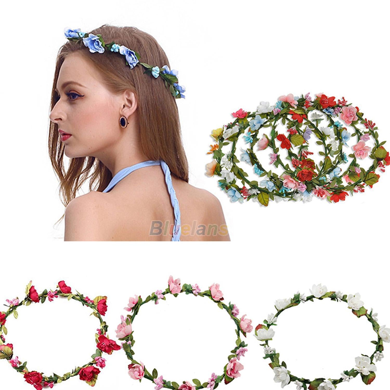 Boho Ladies Random flower crown headband Festival Wedding Garland Hair Head Band Beach Party Girl Crown Wedding Wreath Bridal Headdress cnfrmid4h-1