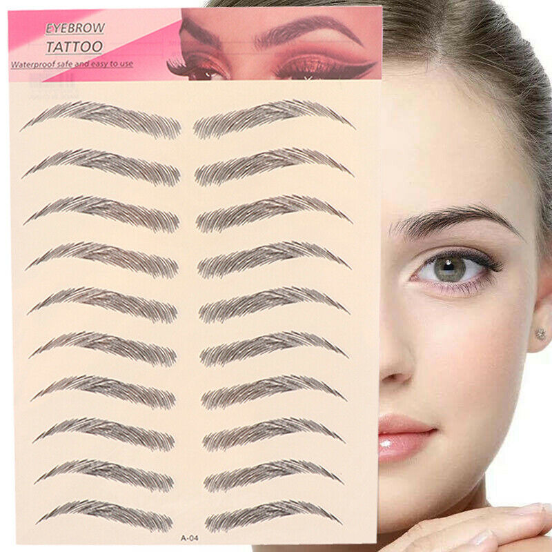4D Eyebrows Tattoo Hair Like Sticker False Eyebrow Waterproof Stick On Makeup
