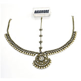 Diamante Kundan Matha Patti Wedding Bridal Goddess Bohemian Boho Head Chain Hair Jewelry Head Piece