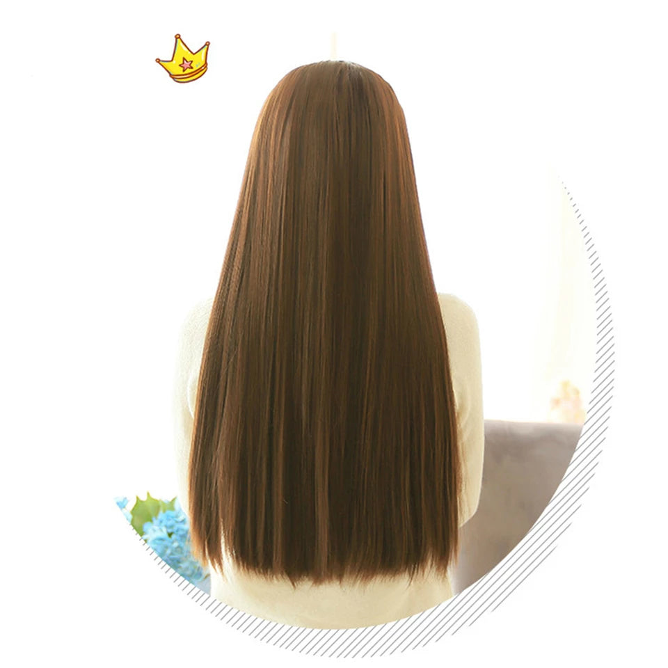 Remei Extensión de cabello mperatura, doradosintético, 5 Clips en extensión Haistyle, fibert de alta te, marrón, negro