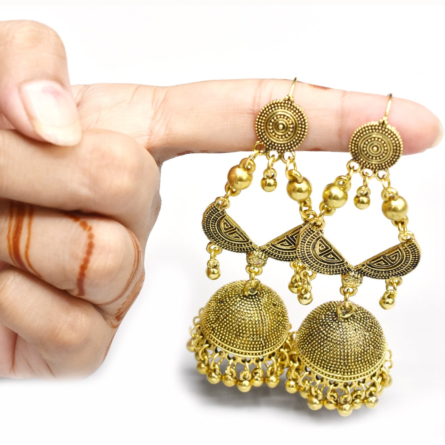 Indian Gold Jhumka Earrings for Women egfradb1g-2