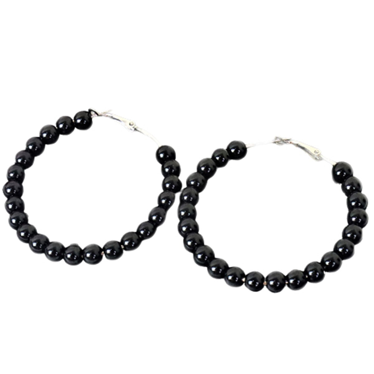 BALI WITH PEARLS ROUND GERMAN STYLO EARRINGS FOR GIRLS AND WOMEN Beads Metal Hoop Earring  egfrpdc2f-a