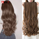 Remei  Synthetic Long Wave Clip In Hair Extension Heat Resistant Wavy Hairpiece High Temperature Fiber