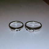 Fashion Couple Silver Plated Personality Mountain Sea Adjustable Ring Love Anniversary Gift