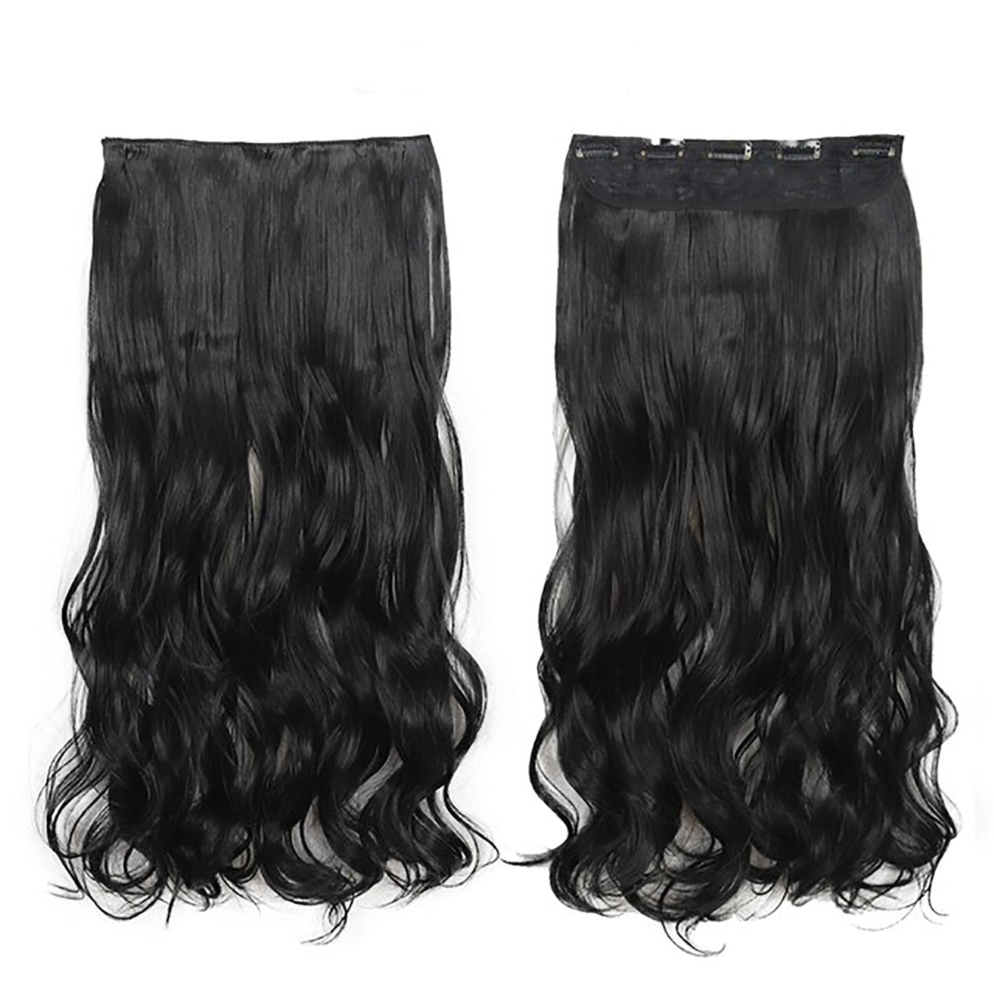 Remei  Synthetic Long Wave Clip In Hair Extension Heat Resistant Wavy Hairpiece High Temperature Fiber