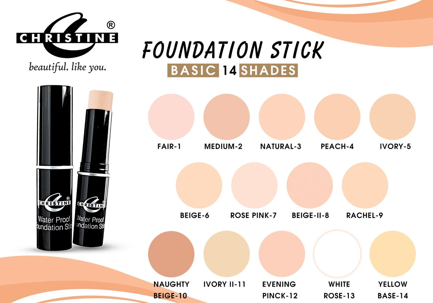 Christine Waterproof Foundation Stick - Shade NATURAL-3