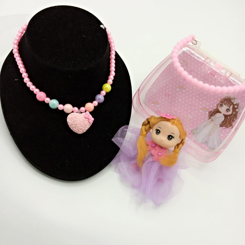 1set Imitation Pearls princess Beads Cat Cute Necklace Bracelets Kids Children Jewelry Party Xmas gift with beg