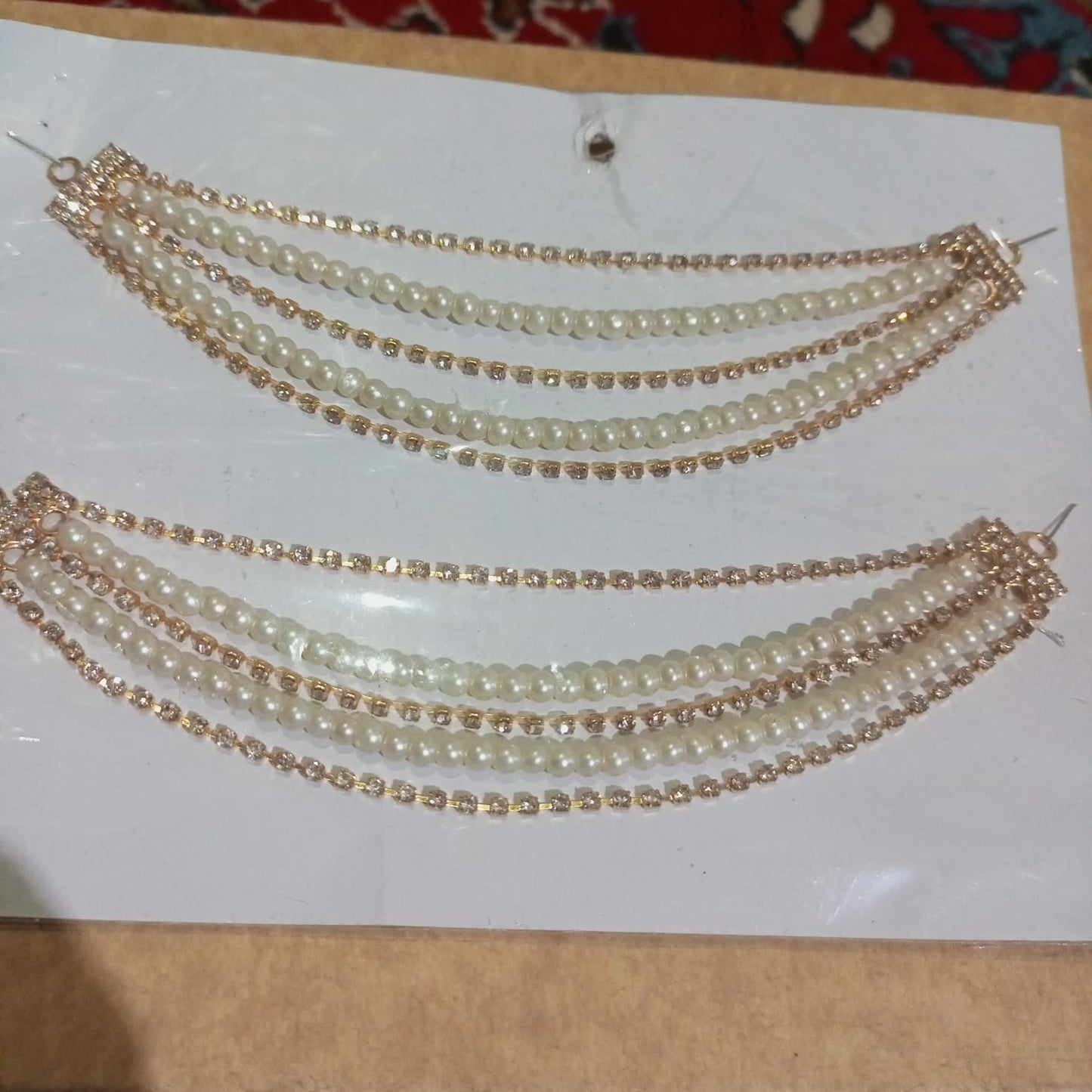 2021 Indian Jewelry Sahara Earring link Headdress Women Antique Gold Pearl Tassel Earrings With Long Sahara Chain egfrcrb9g-1