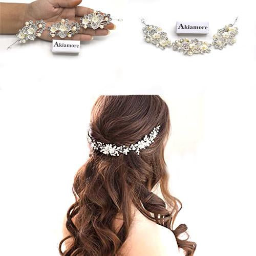 Crystal Pearl Hair Belt Wedding Bridal Hair Ornaments Hair Jewelry Decorations for Brides Wedding Hair Accessories