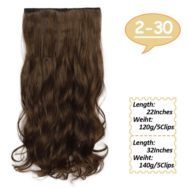 Remei Extensión de cabello mperatura, doradosintético, 5 Clips en extensión Haistyle, fibert de alta te, marrón, negro
