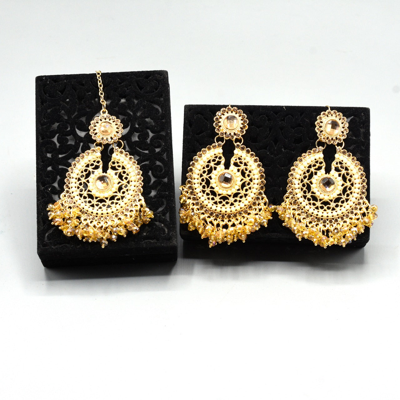 Pearl Long Multi Tassel Bar Drop Earrings With Matha patti For Women Style Sweet Dangle Brincos Party Jewelry Gift
